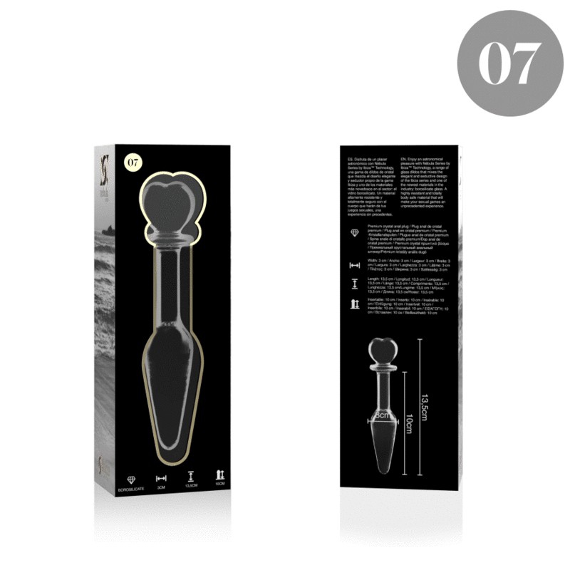 NEBULA SERIES BY IBIZA - MODELO 7 PLUG CRISTAL TRANSPARENTE 13.5 CM -O- 3 CM