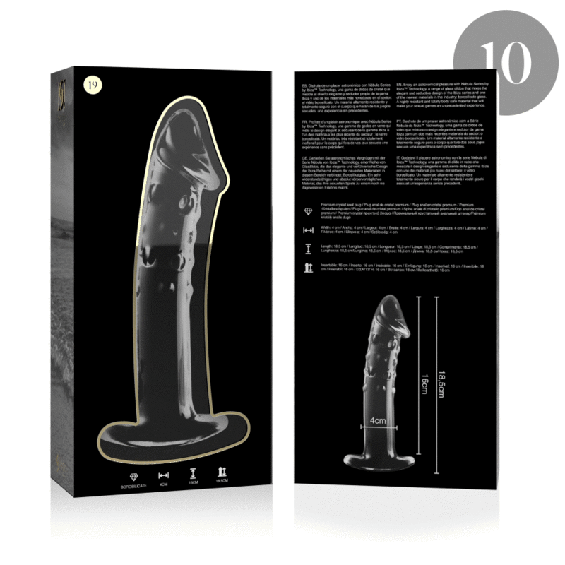 NEBULA SERIES BY IBIZA - MODELO 19 DILDO CRISTAL TRANSPARENTE 18.5 CM -O- 4 CM