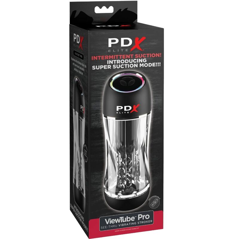PDX ELITE - MASTURBADOR STROKER VIEWTUBE PRO VIBRADOR TRANSPARENTE - Imagen 3
