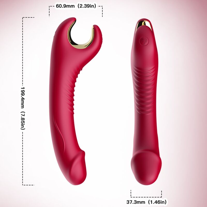 ARMONY - PRINCE DILDO VIBRADOR ROTADOR ROJO - Imagen 3