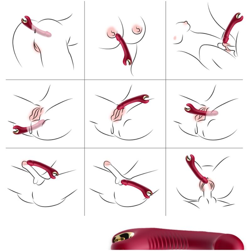 ARMONY - PRINCE DILDO VIBRADOR ROTADOR ROJO - Imagen 4