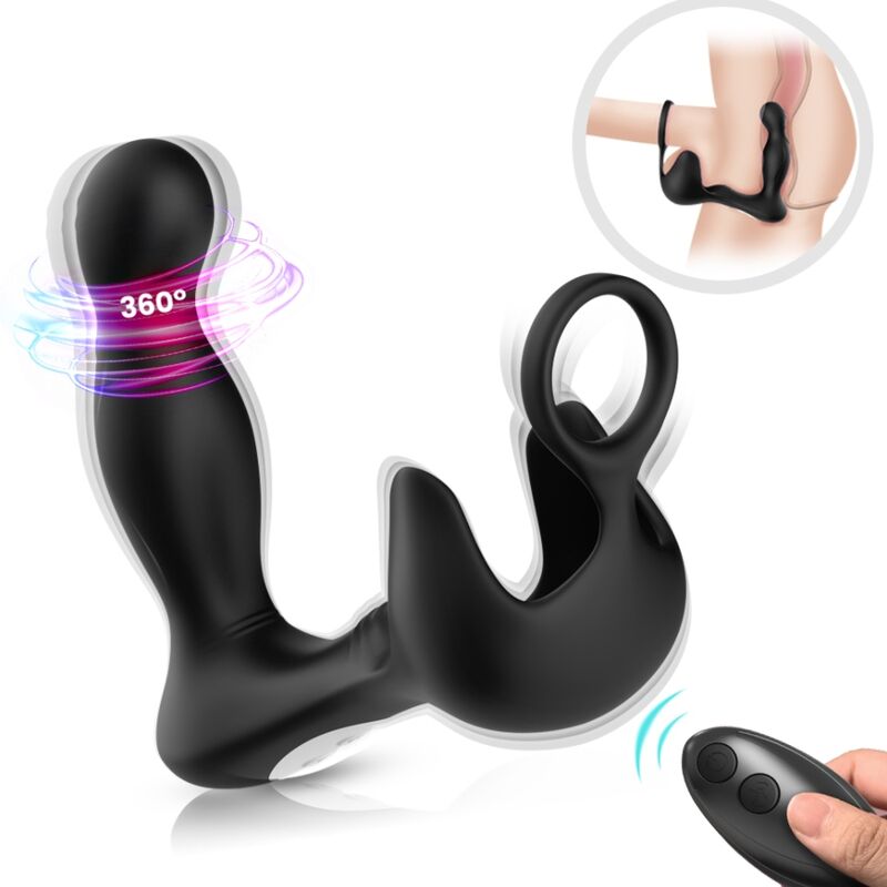 ARMONY - SURROUND VIBRADOR ANAL ESTIMULADOR TESTÍCULOS ANILLO CONTROL REMOTO NEGRO