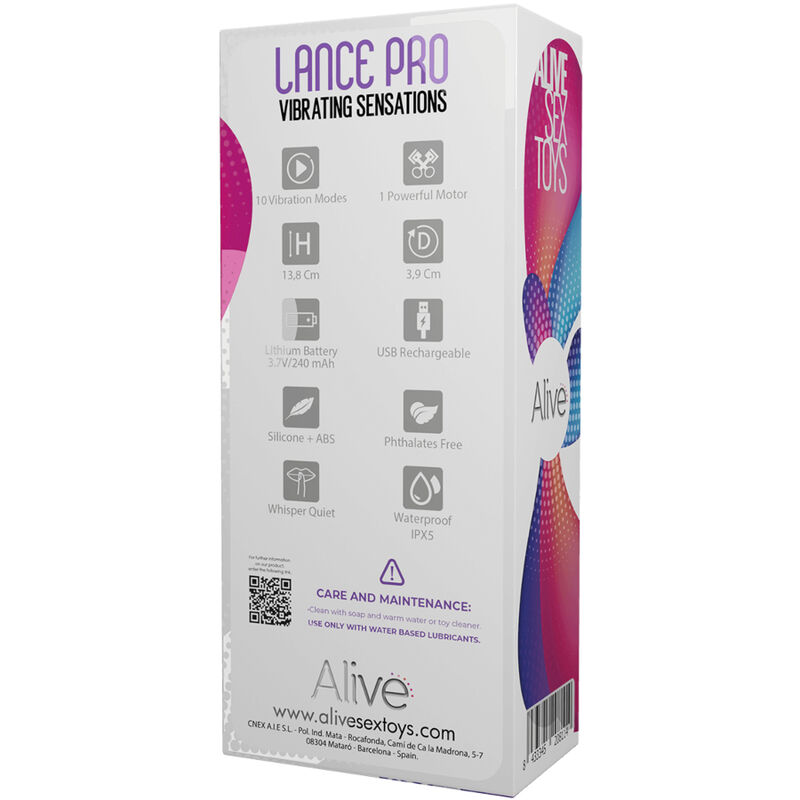 ALIVE - LANCE PRO ESTIMULADOR VIBRADOR ANAL ROSA - Imagen 5