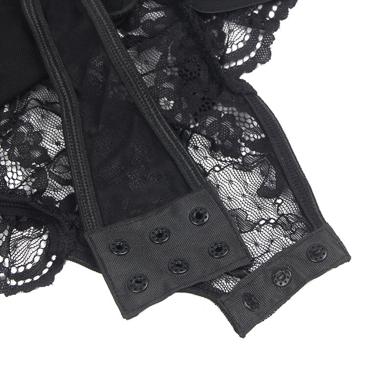 SUBBLIME - TEDDY CON LIGA DETALLE ENCAJES Y TIRAS NEGRO S/M - Imagen 5