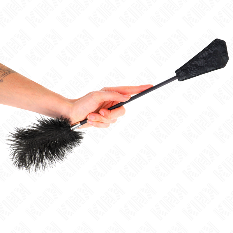 KINK - PLUMAS DE AVESTRUZ PARA COSQUILLAS CON PALETA DE ENCAJE 56 CM - Imagen 5