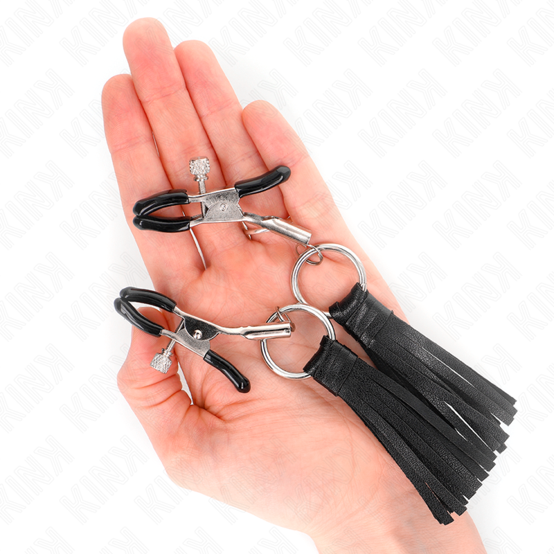 KINK - PINZAS PARA PEZONES CON BORLAS DE POLIPIEL 6 CM - Imagen 4