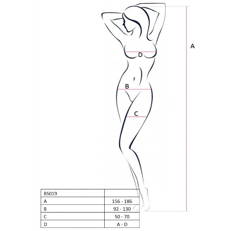 PASSION - WOMAN BS019 BODYSTOCKING BLANCO TALLA ÚNICA - Imagen 2