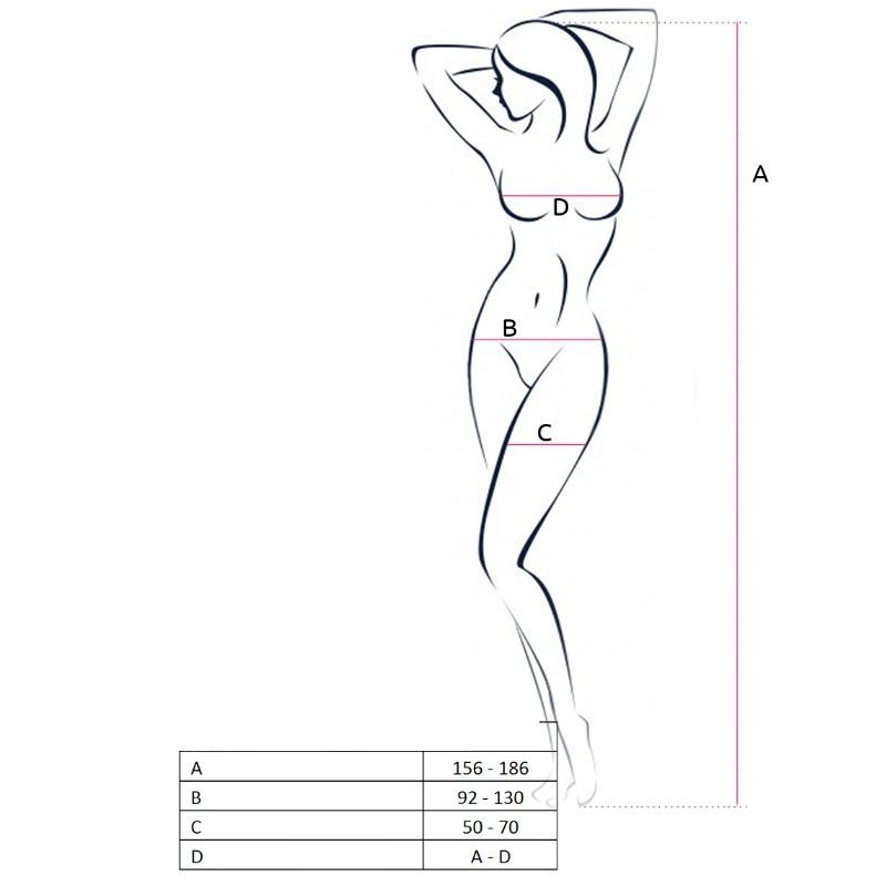 PASSION - WOMAN BS053 BODYSTOCKING ROJO TALLA ÚNICA - Imagen 2