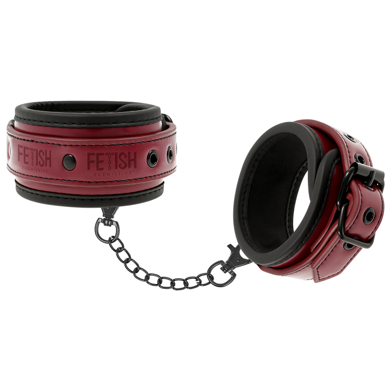 FETISH SUBMISSIVE DARK ROOM - ESPOSAS TOBILLOS CUERO VEGANO CON FORRO DE NEOPRENO - Imagen 2