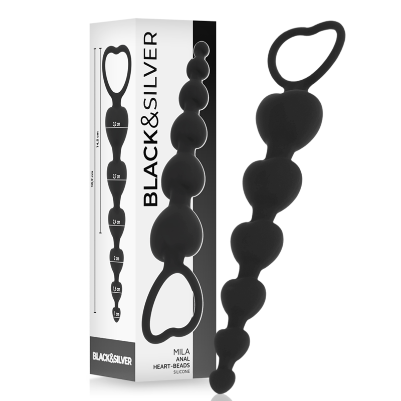 BLACKSILVER - MILA CADENA ANAL DE CORAZONES 18 CM