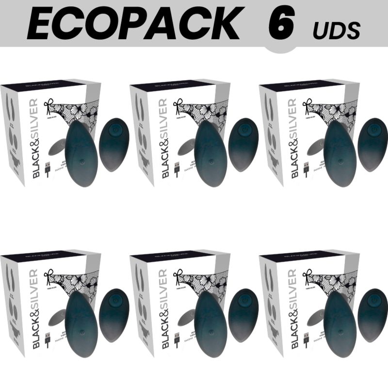 ECOPACK 6 UDS - BLACKSILVER ZARA ESTIMULADOR CONTROL REMOTO