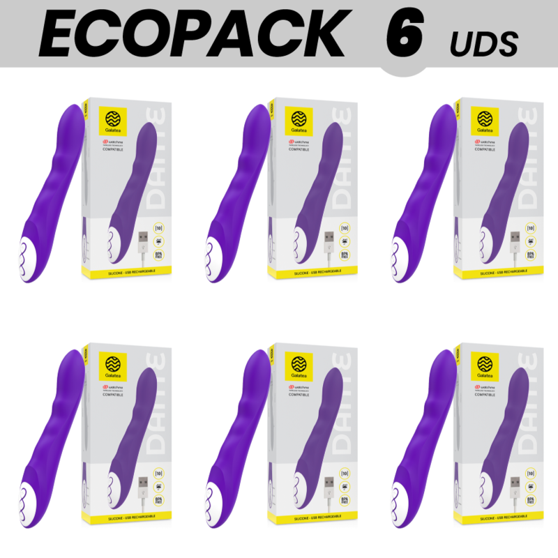 ECOPACK 6 UDS - GALATEA DANTE VIBRADOR LILA COMPATIBLE CON WATCHME WIRELESS TECHNOLOGY