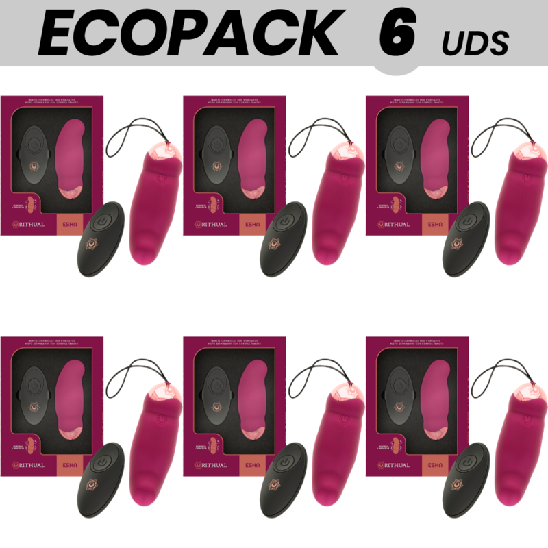 ECOPACK 6 UDS - RITHUAL ESHA HUEVO CONTROL REMOTO SISTEMA ROTACIÓN + VIBRACIÓN