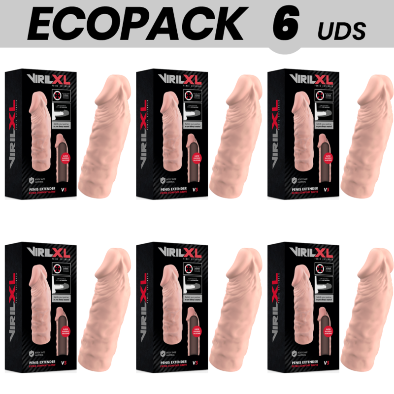 ECOPACK 6 UDS - VIRILXL EXTENSION DE PENE LIQUID SILICONE V5 NATURAL