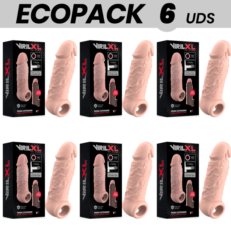 ECOPACK 6 UDS - VIRILXL EXTENSION DE PENE LIQUID SILICONE V7 NATURAL