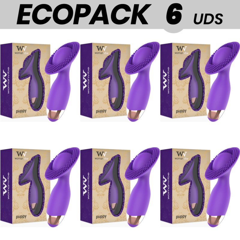 ECOPACK 6 UDS - WOMANVIBE PUPPY ESTIMULADOR RECARGABLE SILICONA