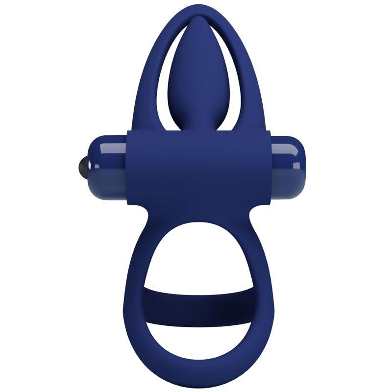 PRETTY LOVE - MAT DOBLE ANILLO CON VIBRACIÓN ESTIMULADOR AZUL - Imagen 4