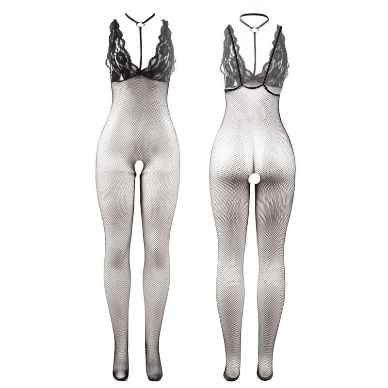SUBBLIME - 951993 BODYSTOCKING CROTCHLESS DE REJILLA TRANSPARENTE NEGRO TALLA ÚNICA - Imagen 3