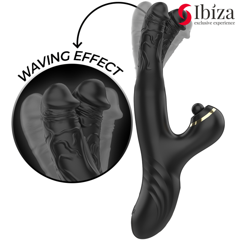 IBIZA - VIBRADOR HI-TECH RABITT CLITORIAL POTENTE Y DOBLE WAVE TWO DRAGONS - Imagen 3