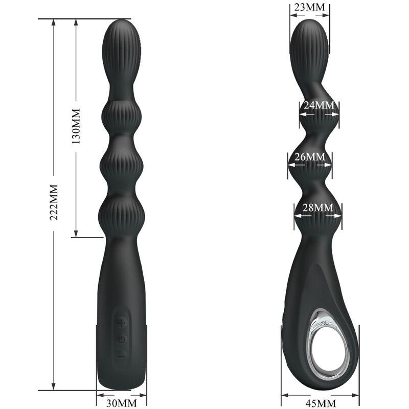 PRETTY LOVE - FEDERER VIBRADOR ANAL 12 VIBRACIONES NEGRO - Imagen 4