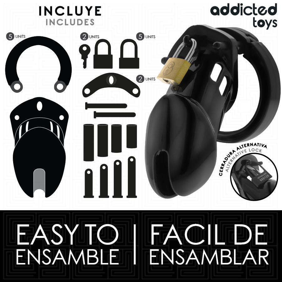 ADDICTED TOYS LOCKED - OBSIDIAN HOLD JAULA PARA PENE TALLA M - Imagen 5