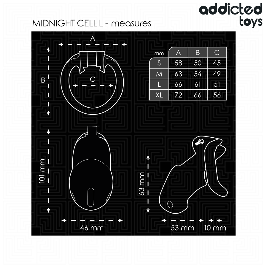 ADDICTED TOYS LOCKED - MINDNIGHT CELL JAULA PARA PENE TALLA L - Imagen 5