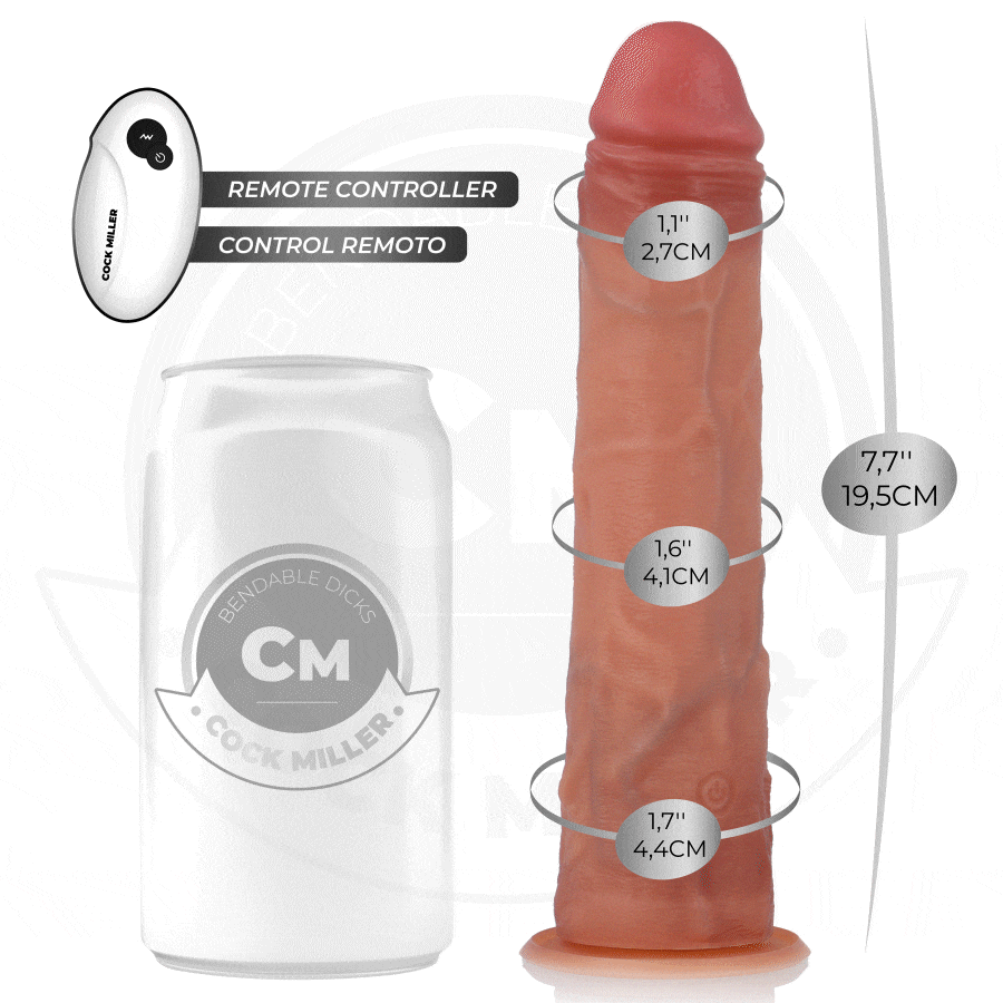 COCK MILLER - DILDO HIPERREALÍSTICO CON VENTOSA Y THRUSTING CON CONTROL REMOTO 19,5 CM - Imagen 2