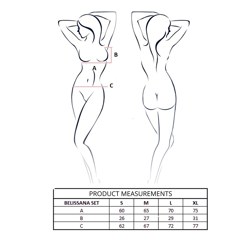 PASSION - BELISSANA SET SUJETADOR + TANGA BLANCO L/XL - Imagen 4