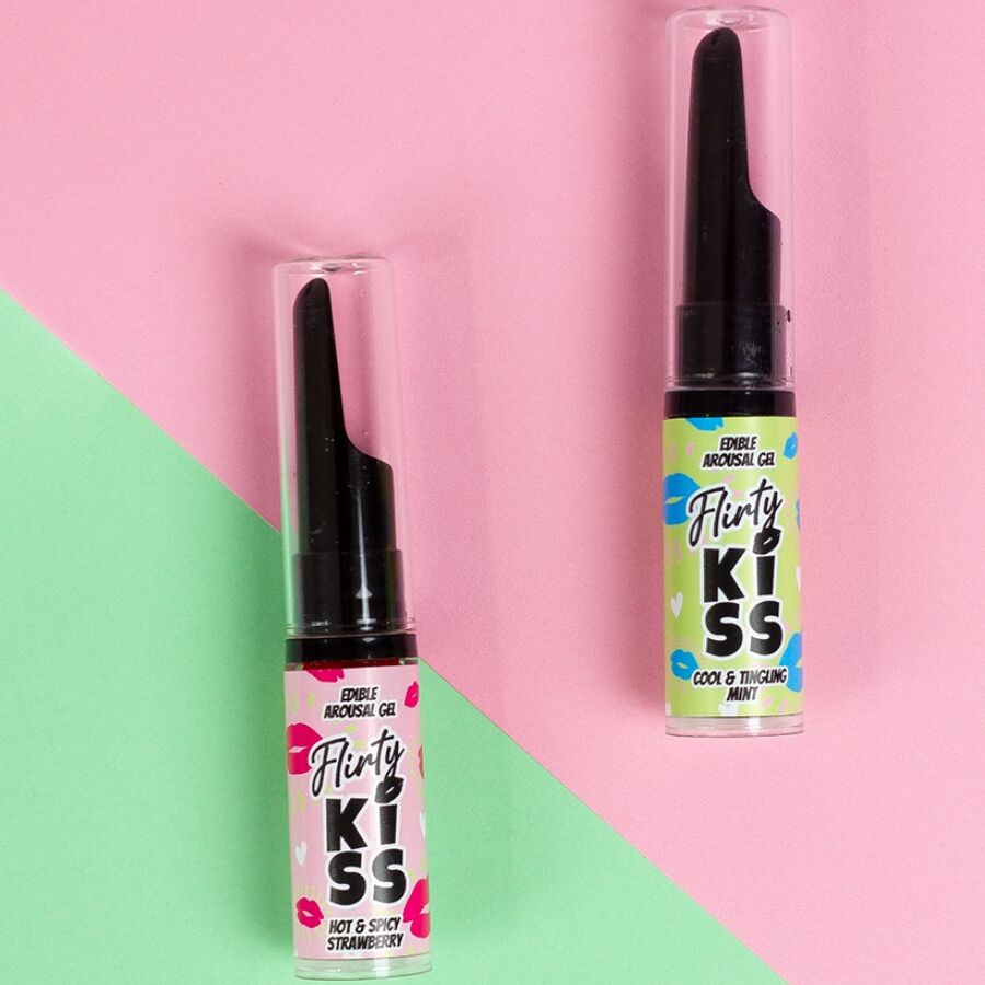 SECRETPLAY - FLIRTY KISS GELES CON EFECTOS SEXO ORAL FRESA MENTA 2 x 8 GR - Imagen 4