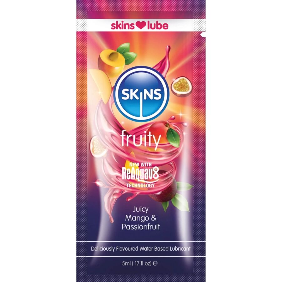 SKINS - FRUITY LUBRICANTE BASE DE AGUA MANGO FRUTA PASIÓN MONODOSIS 5 ML