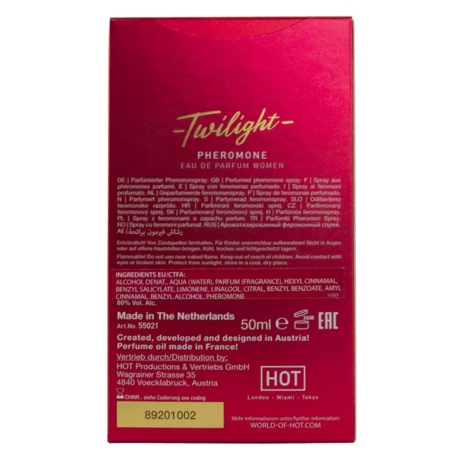 HOT - TWILIGHT PERFUME CON FEROMONAS MUJER 50 ML - Imagen 3