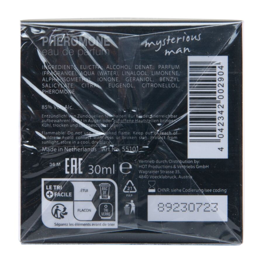 HOT - PERFUME CON FEROMONAS LONDON MYSTERIOUS HOMBRE 30 ML - Imagen 5