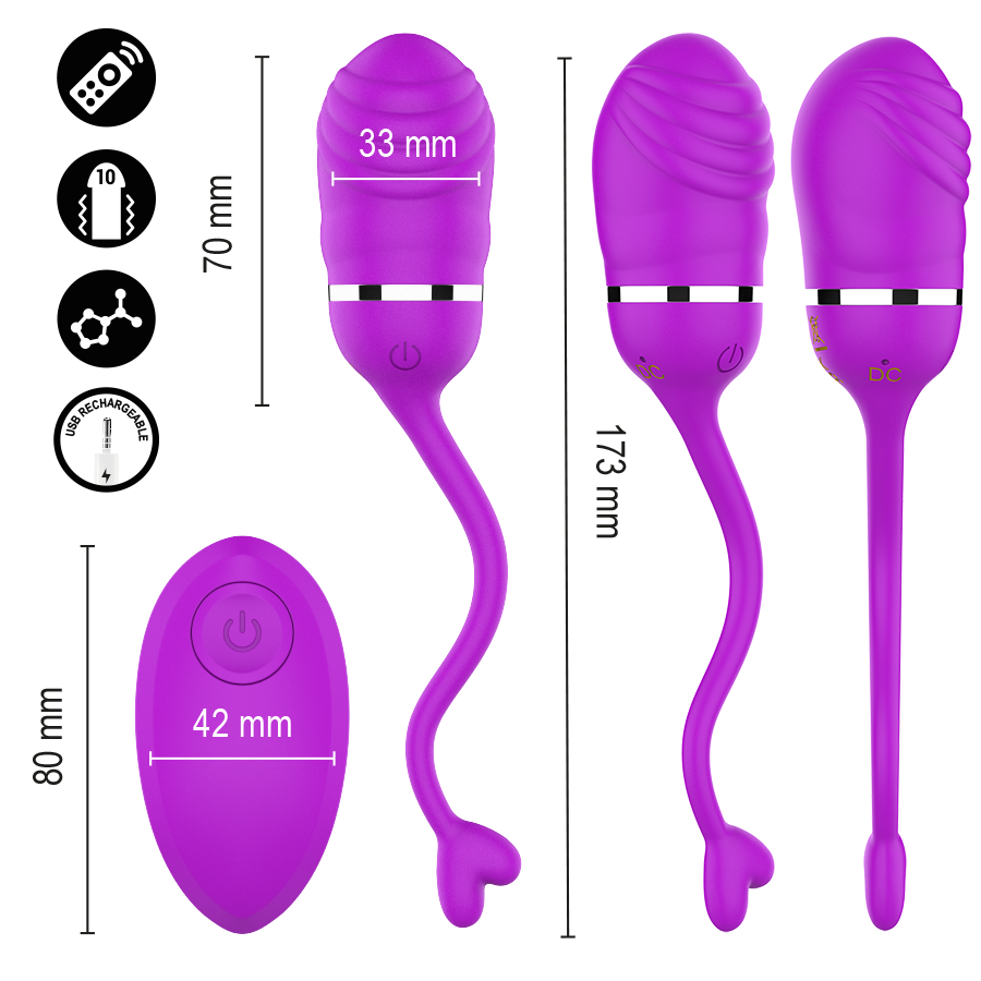 INTENSE - SOOKIE HUEVO VIBRADOR CON CONTROL REMOTO MORADO - Imagen 4