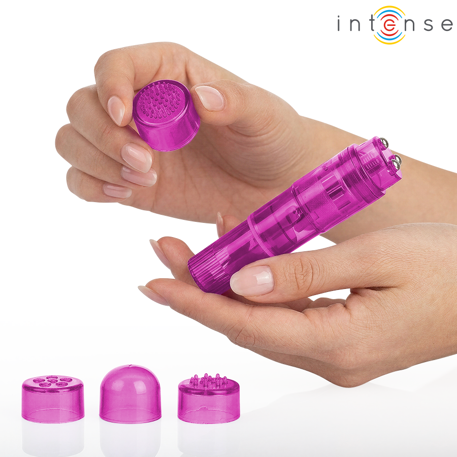 INTENSE - KURT MINI MASAJEADOR CON 4 CABEZALES INTERCAMBIABLES ROSA - Imagen 2