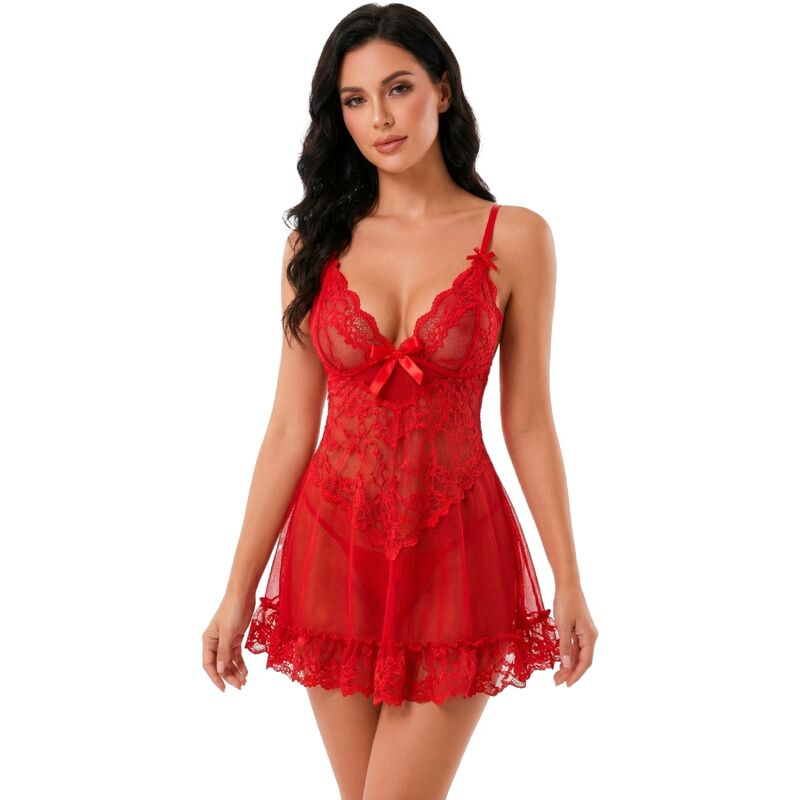 LIVCO CORSETTI FASHION – NUIT SET CAMISETA + PANTY ROJO 2028 L/XL