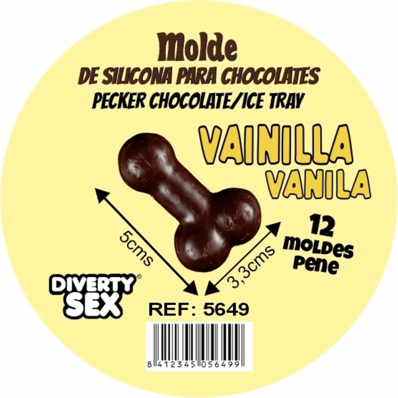 DIABLO PICANTE – MOLDE CHOCOLATE 12 PENES SILICONA PARA COLGAR VAINILLA