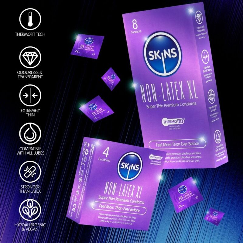 SKINS - PRESERVATIVOS SIN LATEX XL PACK 4 - Imagen 3