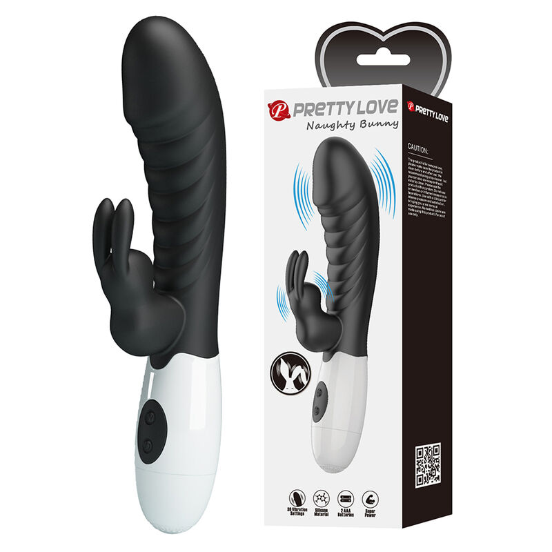 PRETTY LOVE - NAUGHTY BUNNY VIBRADOR RABBIT 30 FUNCIONES NEGRO