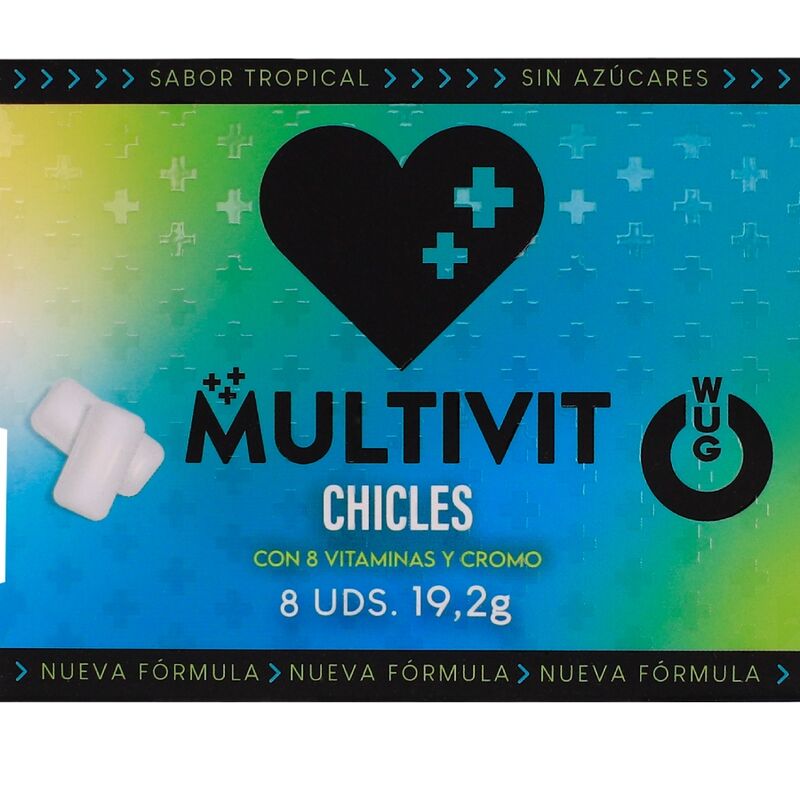 WUG multivit- El chicle funcional multivitamínico sabor tropical BLISTER 8 UDS