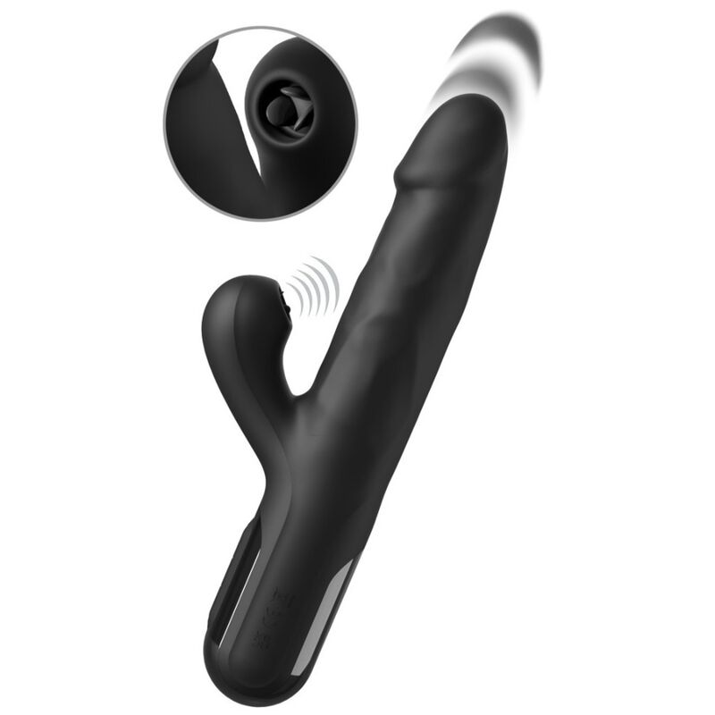 FETISH FANTASY SERIES - VIBRADOR RABBIT SONIX SILICONE THRUSTER NEGRO - Imagen 2
