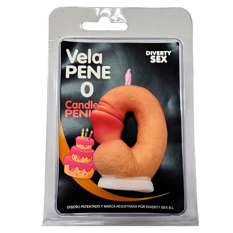 DIABLO PICANTE – VELA PENE EN FORMA DE NUMERO 0 COLOR CARNE