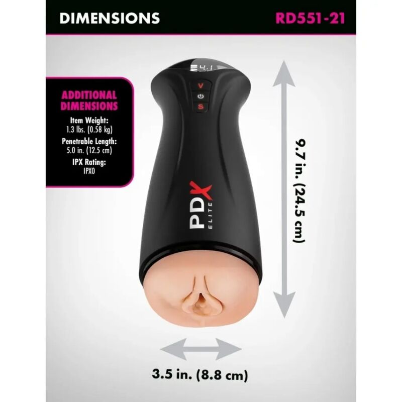 PDX ELITE - MASTURBADOR CON SUCCIÓN INTERMITENTE Y VIBRACIÓN FAP-GASM - Imagen 5