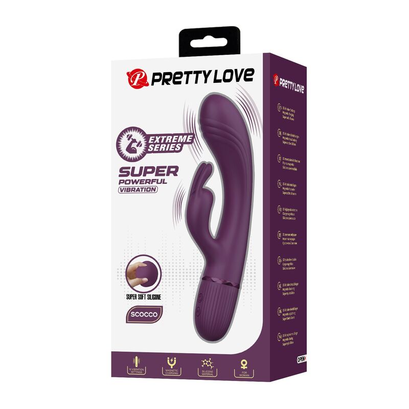PRETTY LOVE - ROCCO VIBRADOR RABBIT RECARGABLE 10 FUNCIONES MORADO - Imagen 3