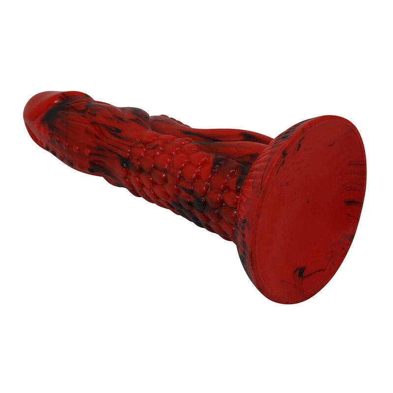POWER MONSTERS - MINOTAUR DILDO FANTASÍA CON VENTOSA 21 CM Ø 5 CM ROJO Y NEGRO - Imagen 3
